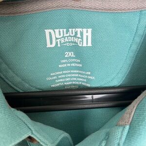 Duluth Men's Teal Longtail T 100% Cotton Polo Shirt, 2XL Big and Tall Comfort